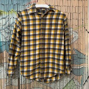 ARIZONA JEAN COMPANY Young Men's (Teens) Flannel Shirt, Yellow/Grey Plaid, XL